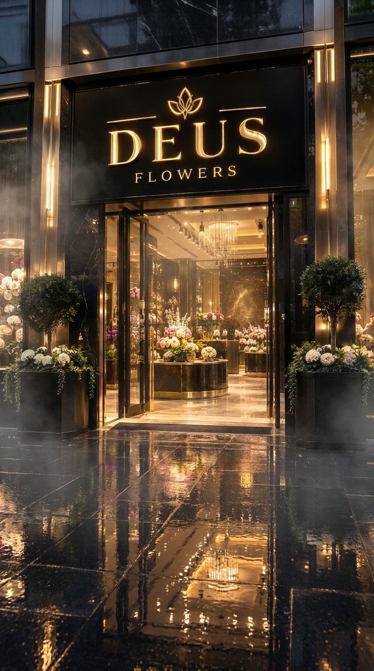 Вход в бутик Deus Flowers